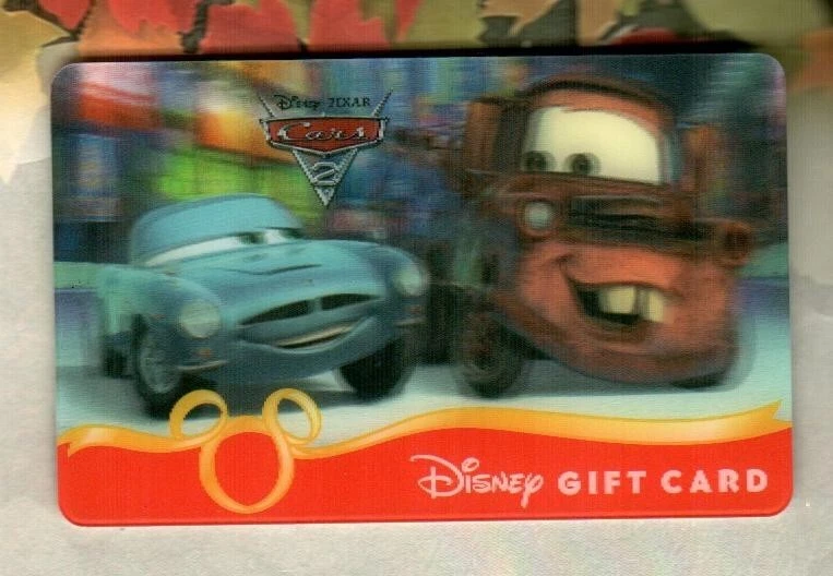 DISNEY Cars 2, Mater and Finn McMissle ( 2011 ) Lenticular Gift Card ( $0 ) - Image 1 of 1
