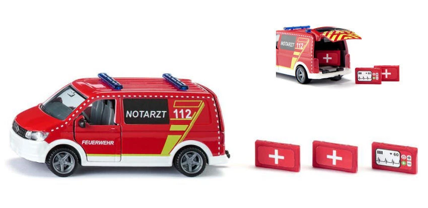 Modellino auto pompieri vigili fuoco Siku FIRE ENGINE AMBULANZA 1:50 diecast - Immagine 1 di 1