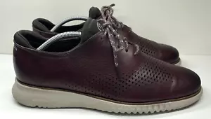 Cole Haan ZeroGrand Laser Wingtip Oxford Mens 10.5M Burgundy Leather C34072 - Picture 1 of 10