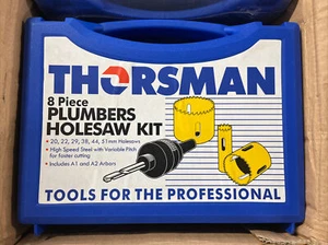 Thorsman 8 Piece Plumbers Holesaw Kit + Carry Case NEW - Picture 1 of 2