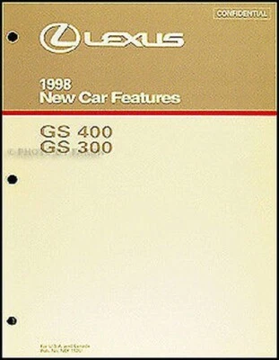 1998 Lexus GS 300 400 Caratteristiche Manuale 98 Originale GS300 GS400 OEM Libro - Immagine 1 di 3