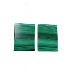 Par de piedras preciosas rectangulares de malaquita bicolor natural sin tratar de 15,70 quilates 13,5*10 mm - Imagen 1 de 5