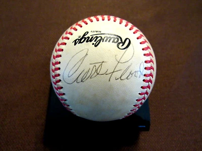 CURT FLOOD 2 X WSC CARDINALS FIRMADO AUTO FEENEY ERA JUEGO DE BÉISBOL PSA/DNA Foto 1 de 3