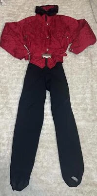 Traje de nieve/esquí vintage Nordica Altia rojo/negro de una pieza talla 10 Foto 1 de 4