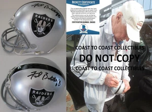 Fred Biletnikoff signed Oakland Raiders mini football helmet COA proof Beckett - Picture 1 of 5