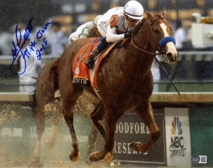 MIKE SMITH SIGNED HANDSIGNIERT 11x14 FOTO +TRIPLE CROWN 2018 JUSTIFY BECKETT BAS - Bild 1 von 3