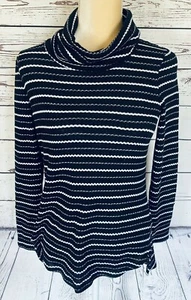 Maglione donna piccolo Dana Buchman leggero girocollo a righe maglia waffle - Foto 1 di 9