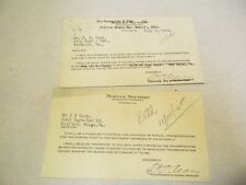 2 - 1923 & 1925 Norfolk Southern Railroad Transportation Pass Letterhead Notes  