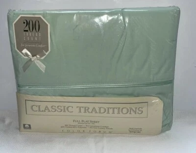 Folha plana completa vintage Springmaid Percale nova JC Penney Classic Traditions - Imagem 1 de 4