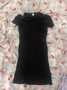 iets frans urban outfitters black ribbed dress size s - Picture 1 of 6