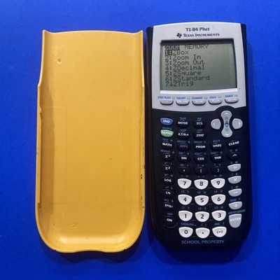 Texas Instruments TI-84 Plus Graphing Calculator Yellow School Property-Works !! - Image 1 of 4