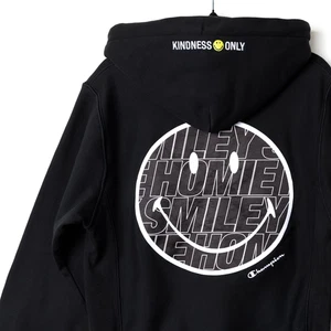Champion x HoMie x Smiley Kindness Only Hoodie XS Black 2022 Limited Collab Hood - Picture 1 of 12