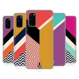 HEAD CASE DESIGNS COLOUR BLOCK CHEVRON GEL CASE & WALLPAPER FOR SAMSUNG PHONES 1 - Picture 1 of 17