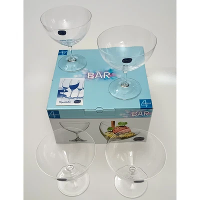 Bohemia Cristal Bar Ice Cream Bowl 340 ml. - Moderno Set 4 in Original Box - New - Image 1 of 4