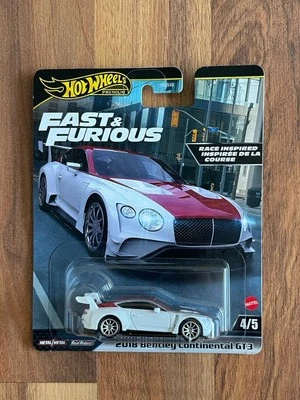 Hot Wheels Car Culture Fast & Furious 7 2018 Bentley Continental GT3 fundido a presión. Foto 1 de 3