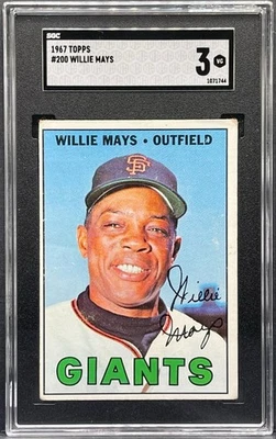 1967 Topps Baseball #200 Willie Mays HOF Vintage Card Giants Graded SGC 3 VG - Image 1 of 2