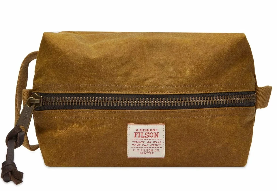 FILSON TIN CLOTH TRAVEL KIT DARK TAN ONE SIZE with Tags