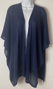 NEW Dressy Long Open Sweater Kimono Top One Size Navy Blue NWT - Picture 1 of 7