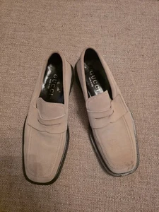 100% Genuine Gucci Tan Loafers , SIZE 43 1/2 E , Stunning Pair Of Gucci Shoes - Picture 1 of 7