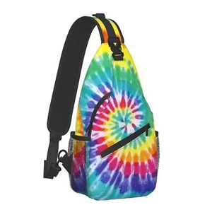 Rainbow Tie Dye Sling Bag Women Men Backpack Crossbody Bag Travel Hiking Casu... - Picture 1 of 6