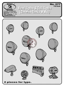 Faros y luces traseras Royal modelo 1/35 para tanques y vehículos aéreos no tripulados alemanes Segunda Guerra Mundial 077 - Imagen 1 de 1