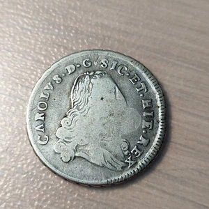 IMPERIO ESPAÑOL ITALIA SICILIA PALERMO CARLOS III 6 TARI 1754 PN ESCASA - Picture 1 of 2