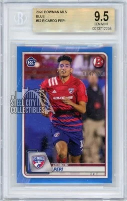 Ricardo Pepi 2020 Bowman MLS Soccer Blue Rookie Card /150 #62 BGS 9.5 Gem Mint - Image 1 of 2
