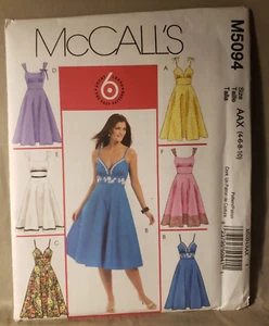 McCall's M5094 Sewing Dress Pattern 6 Looks Sz 4 6 8 10 Gathered Flare Variation - Picture 1 of 2