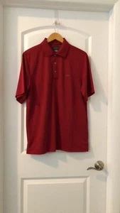NWOT Greg Norman Tasso Ella Play Dry Golf Polo Shirt SPF 50 Men's Sz S Red - Picture 1 of 1