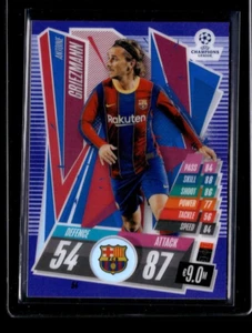 2020-21 Topps Chrome Match Attax #54 Antoine Griezmann /299 Purple Refractor  - Picture 1 of 2