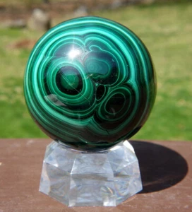 Grüne Malachit Kugel / Kristallkugel ~ DRC - Bild 1 von 7