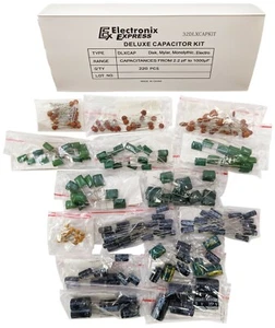 220 Piece Capacitor Assortment - Includes Disk, Mylar, Monolithic, and Electro - Picture 1 of 5