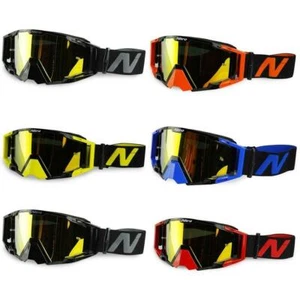 Nitro NV-100 Motocross MX Enduro Bike Goggles With Mirror Lens - Blue - Picture 1 of 20
