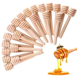 24 Pcs 3 Inch Honeycomb Sticks Wooden Honey Dipper Sticks for Honey Jars - Picture 1 of 7