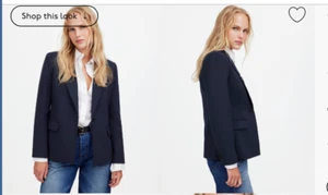 Madewell Womens $218 The Alston Blazer Dark Navy Size 0 NS390 - Picture 1 of 10