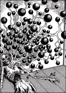 Junji Ito Horror Manga Blood Bubble Bush Arte Imagen Refrigerador Imán SIN USAR - Imagen 1 de 1