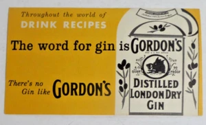 Gordon's Gin drink recipes 1960's booklet - Foto 1 di 1