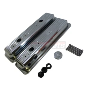 87-00 SBC Chevy Chrome Center bolt Valve Cover Kit TBI Vortec V8 5.0 5.7 305 350 - Picture 1 of 8