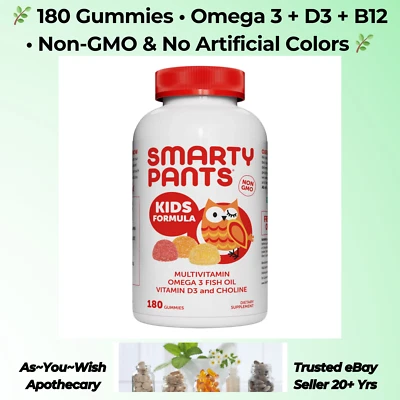 Multivitamínico infantil 180 gomas SmartyPants validade 26/09 Omega 3 D3 B12 colina - Imagem 1 de 4