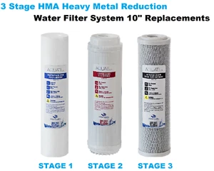 Aquati 3 Stage HMA Heavy Metal Reduction Water Filter System 10" Replacement Set - Picture 1 of 6