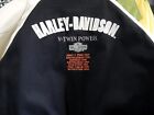 Harley Davidson Damen SCHWARZ & WEISS Baumwolle bestickt mit durchgehendem Reißverschluss