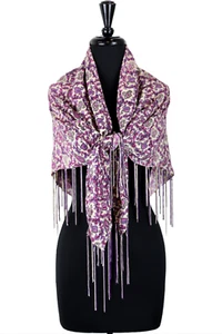 La Fiorentina Paisley Print Schal - 100% Viskose - rosa - Bild 1 von 3