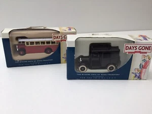 Lledo Road Transport Bygone Days Gone Boxed AEC Regal Bus & London Black Taxi - Picture 1 of 12