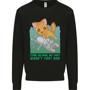 My Fart Wasn't That Bad Funny Flatulence Cat Kids Sweatshirt Jumper - Picture 1 of 12