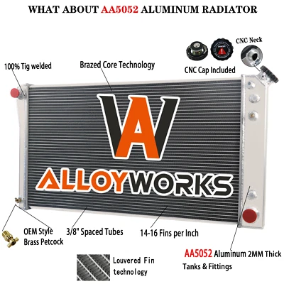 4 Row Aluminum Radiator For 1991 92 1993 Chevy Caprice / Buick Roadmaster V8 - Imagem 1 de 4