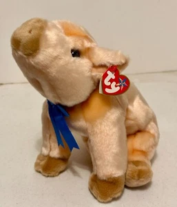 Peluche Ty Beanie Buddies Knuckles maiale 12" peluche 2002 nastro blu NUOVO - Foto 1 di 9