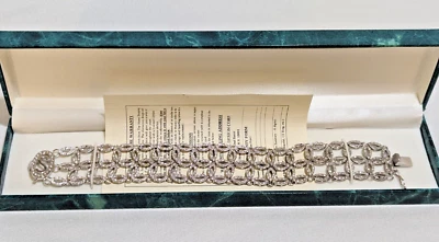 Suzanne Somers手链水钻银色花朵蕾丝终身保修S扣 — 第 1/4 张图片