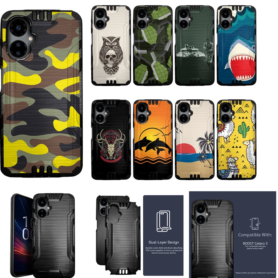 适用于 [Boost Celerra+ PLUS 2024][双战术][混合两件式保护壳]重型 — 第 1/1 张图片