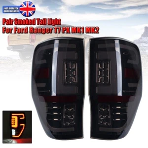 1 Pair LED Rear Tail Lights Smoked Black For Ford Ranger T7 PX MK1 MK2 2012-2018 - Picture 1 of 12