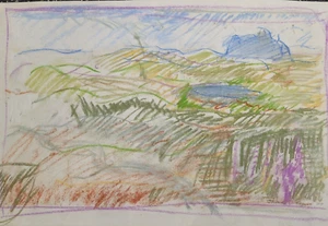 Original pastel drawing by Thora Clyne SSWA 1937 – 2020 landscape 1979 - Picture 1 of 14